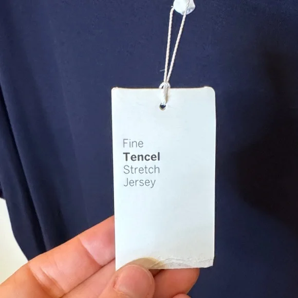 Eileen Fisher NWT Women’s Bateau Kimono Dress Midnight Blue Loose-Fit Size L - Picture 5 of 8